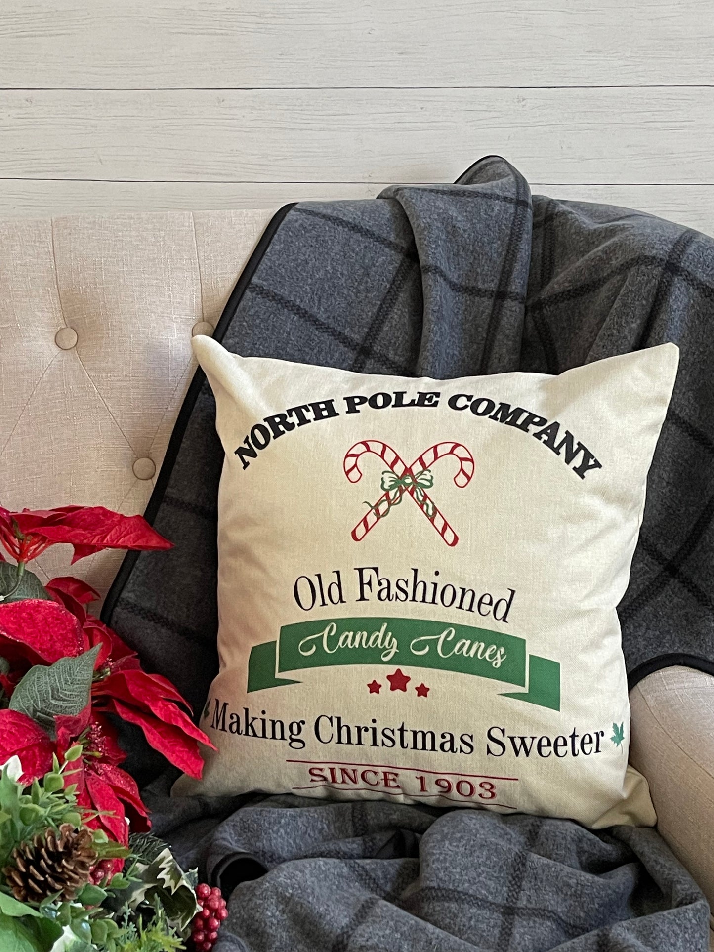 Linen Christmas Pillows- Set of 4
